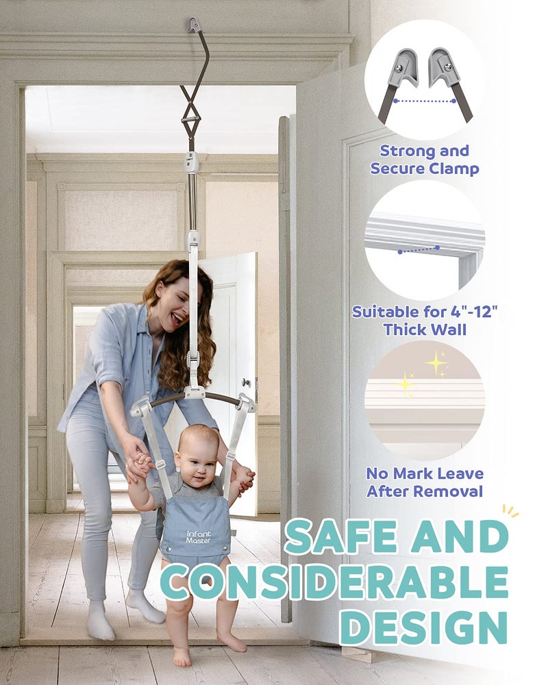 Infant Master Doorway Jumper, Johnny Jumper w/Adjustable Seat Bag, Durable Baby Door Bouncer & Swing Jumper w/Steel Spring, Wise Gift Choice for Infant & Toddler, Easy to Use, Blue - Image 5